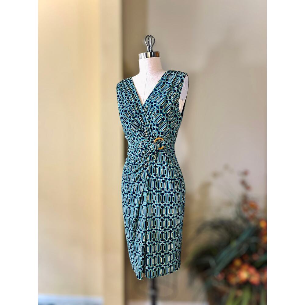 Jones New York Women’s Sleeveless Geo Print Sheath Dress